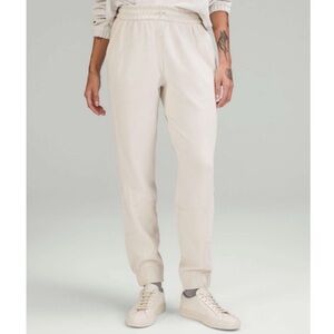 Lululemon Brushed Softstreme Ribbed High Rise Jogger Pant Sweatpant White Opal 8